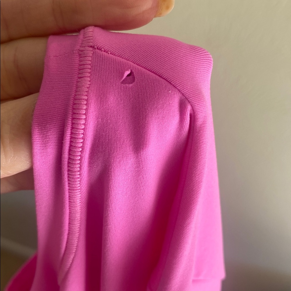 SKIMS Fits Everybody Long Sleeve Crew Neck Maxi Dress, Neon Orchid Pink, Size L - Picture 12 of 14